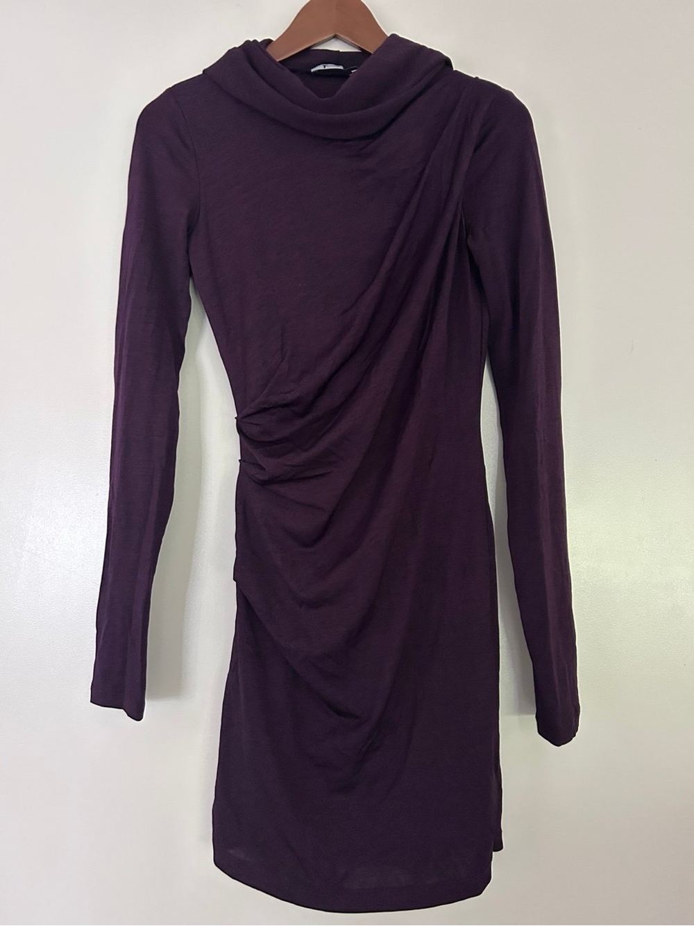 Alexander Wang Purple Draped Ruched Hooded Dress Size S